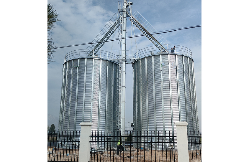 Flat-bottomed steel silo